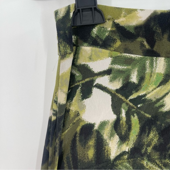 Worth New York Olive Khaki Green Palm Print Crepe De Chine (silk) Sienna Pants - Picture 7 of 12